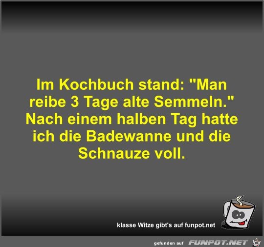 Im Kochbuch stand