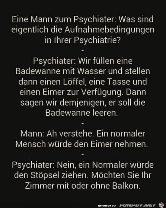 ein Mann beim Psychater......