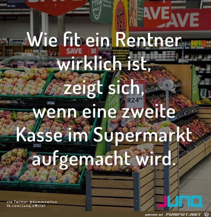 Rentner im Supermarkt