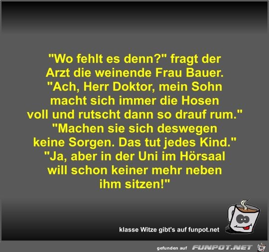 Wo fehlt es denn? Wo fehlt es denn?