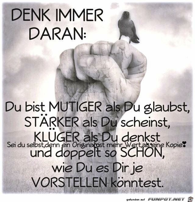 denk immer daran denk immer daran