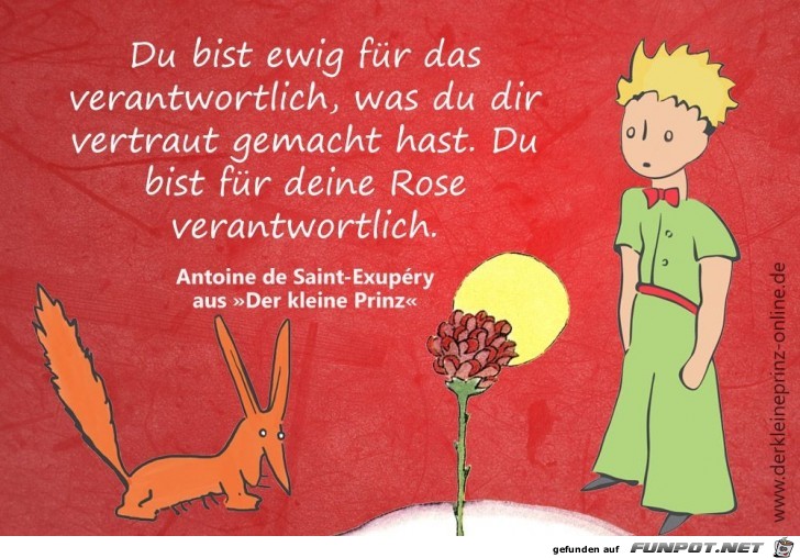 du bist ewig fuer das verantwortlich du bist ewig fuer das verantwortlich