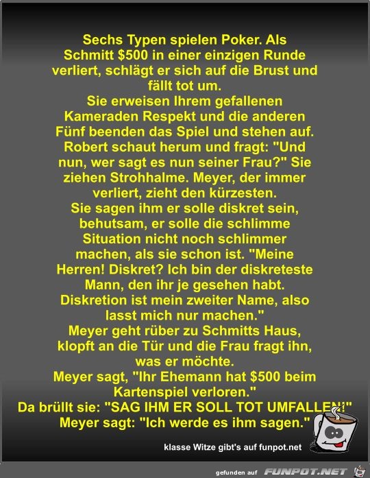 Sechs Typen spielen Poker Sechs Typen spielen Poker