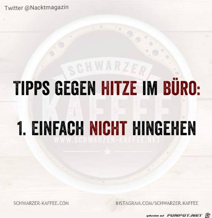 Tipp gegen die Hitze im Büro Tipp gegen die Hitze im Büro