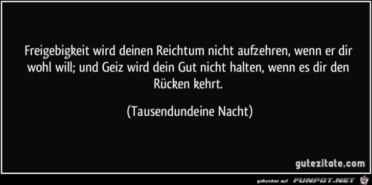 freigebigkeit wird deinen reichtum