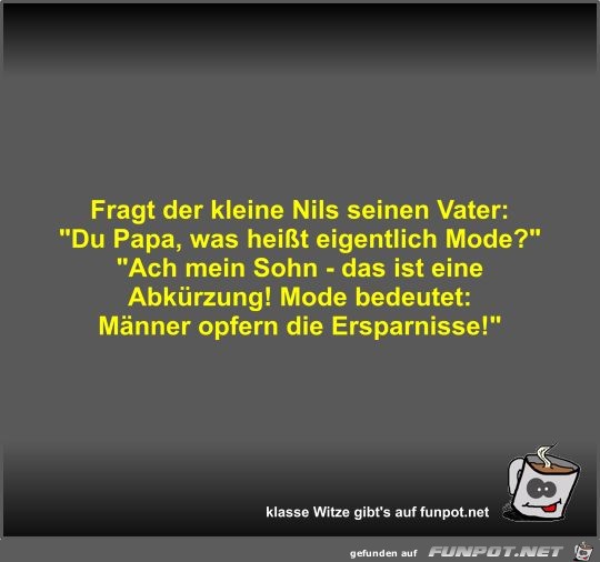 Fragt der kleine Nils seinen Vater