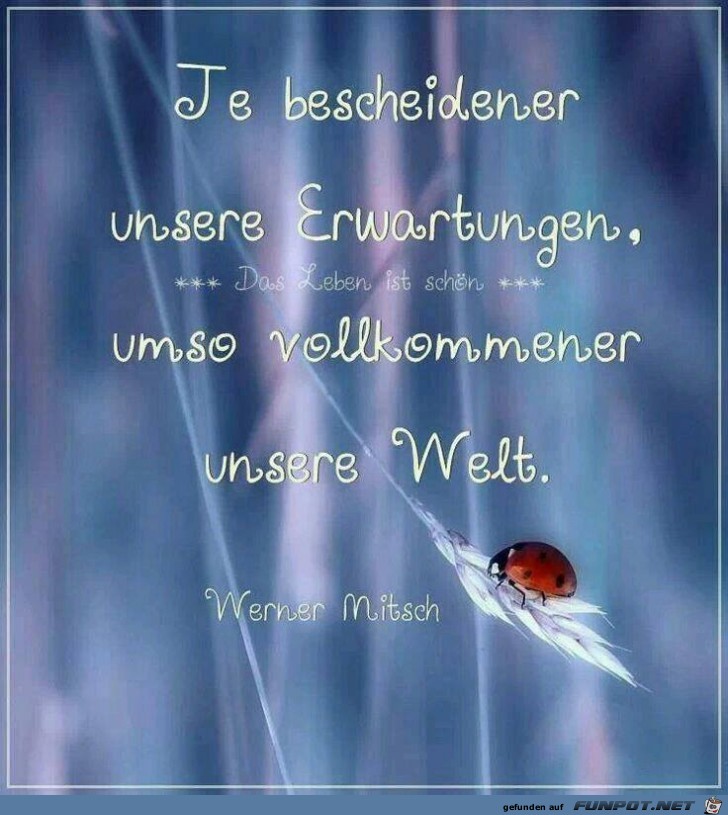 Je bescheidener unsere Erwartungen Je bescheidener unsere Erwartungen