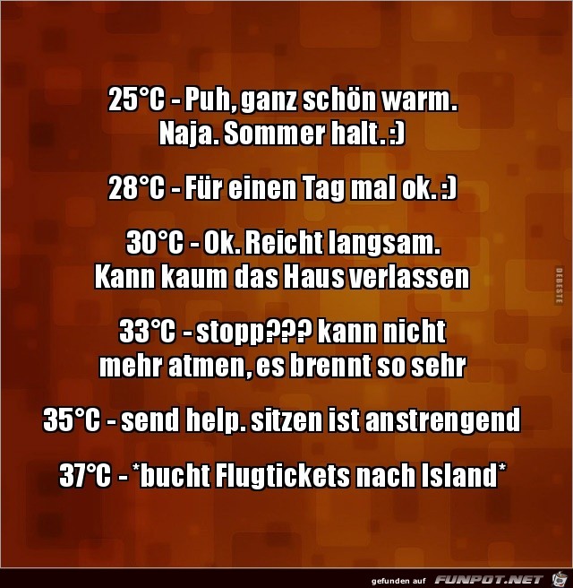 ganz schn warm..