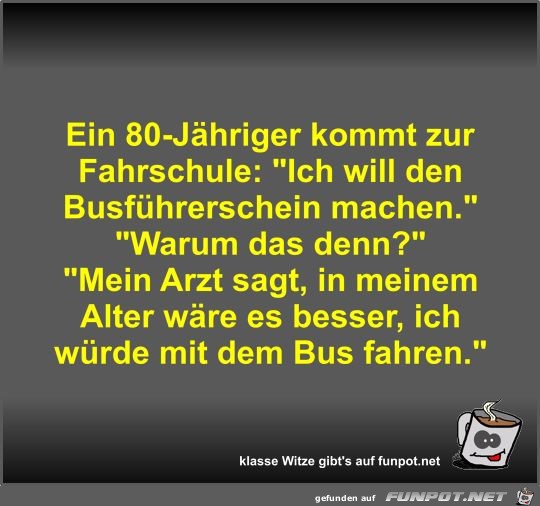 Ein 80-Jhriger kommt zur Fahrschule