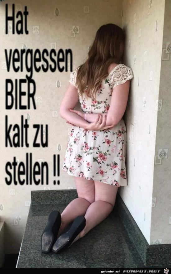 Hat vergessen BIER kalt zu stellen