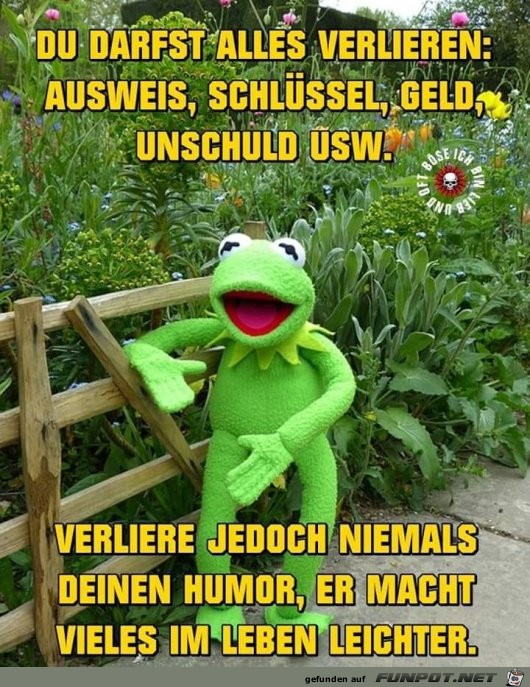 verliere niemals deinen Humor