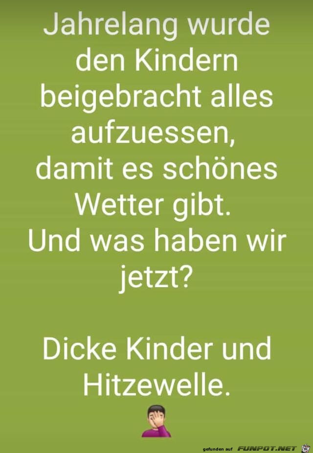 Dicke Kinder und Hitzewelle