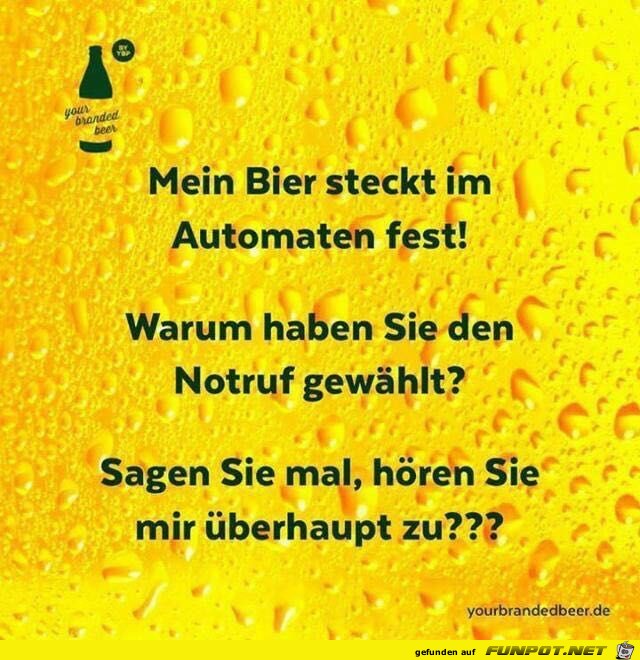 Mein Bier steckt im Automaten