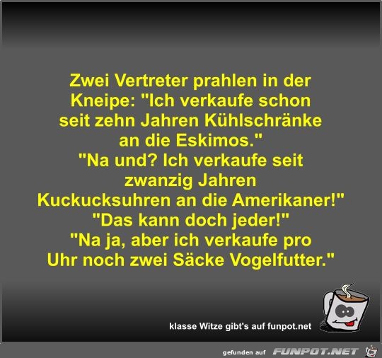 Zwei Vertreter prahlen in der Kneipe Zwei Vertreter prahlen in der Kneipe