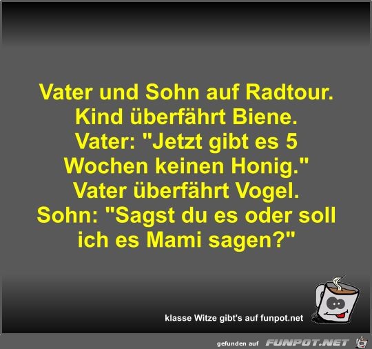 Vater und Sohn auf Radtour