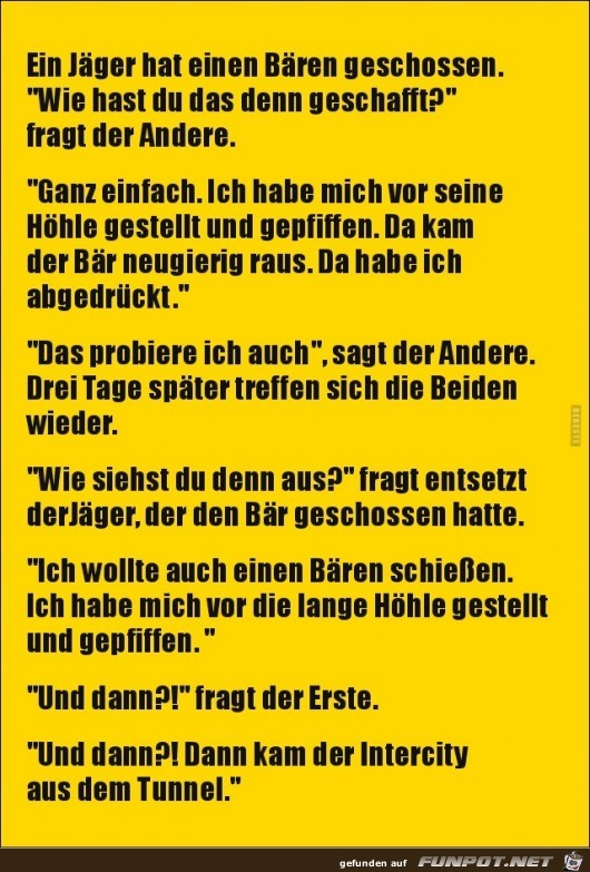 ein Jäger hat einen Bären geschossen...... ein Jäger hat einen Bären geschossen......