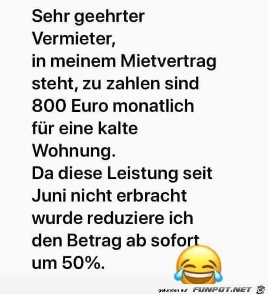 sehr geehrter Vermieter,....