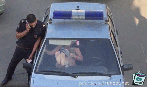 Verbrecher befreit sich aus Polizeiwagen