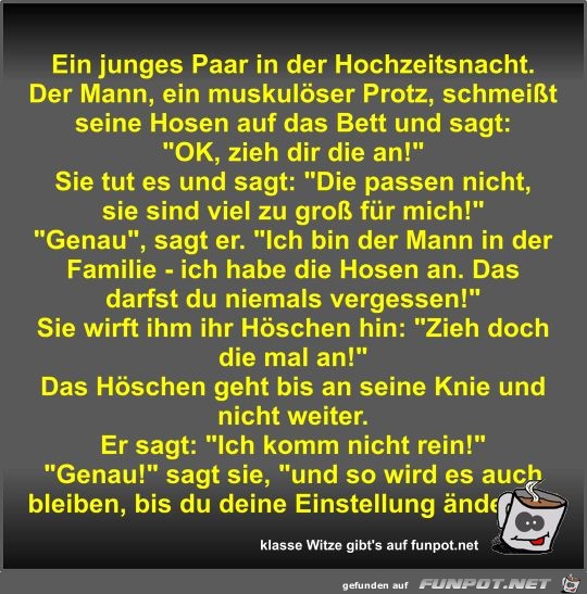 Ein junges Paar in der Hochzeitsnacht Ein junges Paar in der Hochzeitsnacht