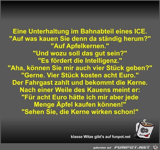 Eine Unterhaltung im Bahnabteil eines ICE