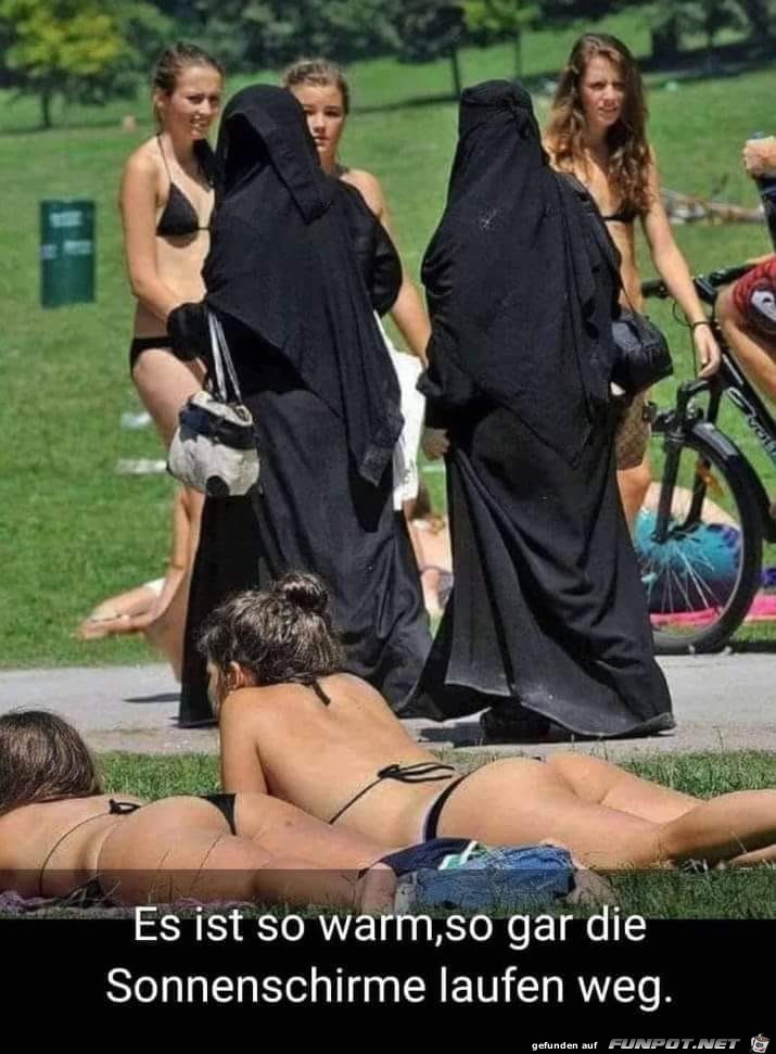 Selbst die Sonnenschirme laufen weg Selbst die Sonnenschirme laufen weg