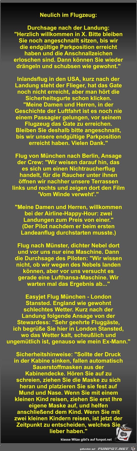 Neulich im Flugzeug Neulich im Flugzeug