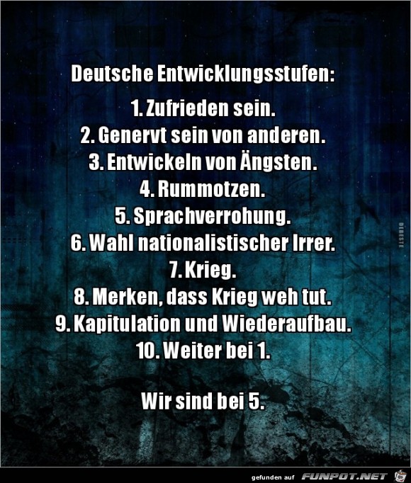 deutsche Entwicklungsstufen.... deutsche Entwicklungsstufen....