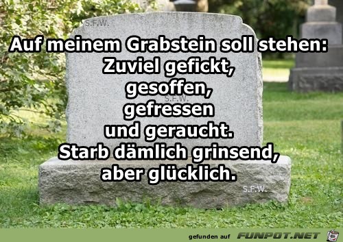 Auf meinem Grabstein Auf meinem Grabstein