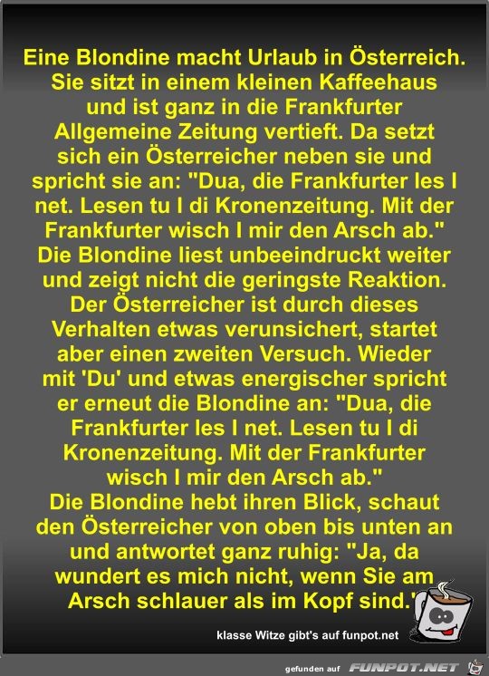 Eine Blondine macht Urlaub in sterreich