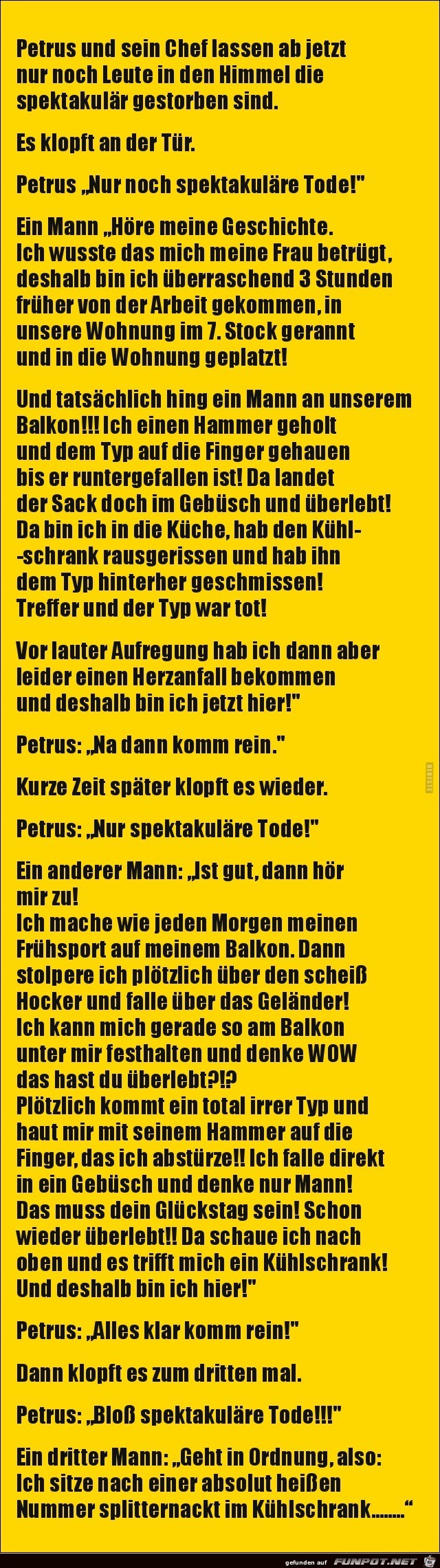 nur noch spektakuläre Tode...... nur noch spektakuläre Tode......