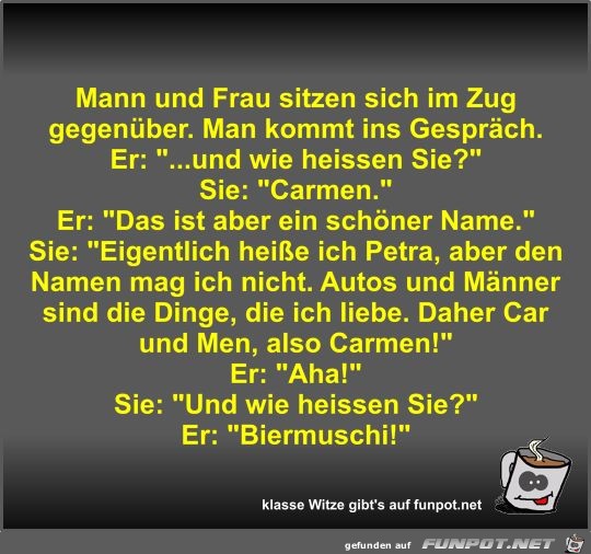 Mann und Frau sitzen sich im Zug gegenüber Mann und Frau sitzen sich im Zug gegenüber