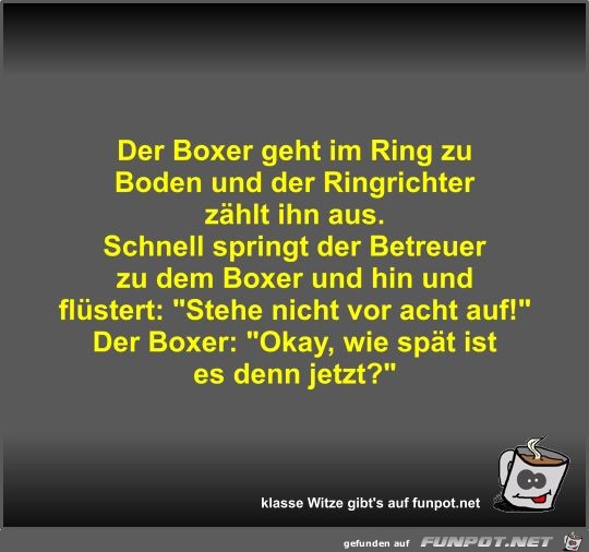 Der Boxer geht im Ring zu Boden und der Ringrichter zhlt...