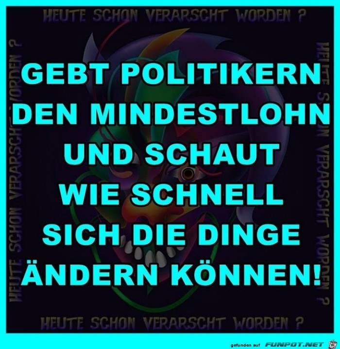 Mindestlohn für Politiker Mindestlohn für Politiker