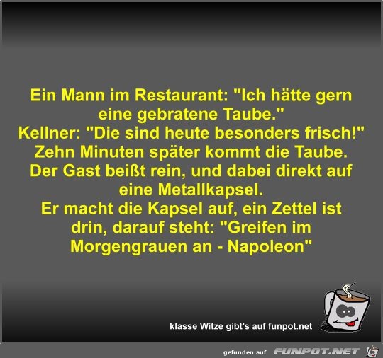 Ein Mann im Restaurant Ein Mann im Restaurant