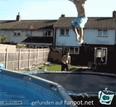 Vom Trampolin in den Pool Vom Trampolin in den Pool