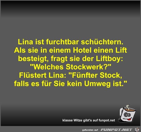 Lina ist furchtbar schüchtern Lina ist furchtbar schüchtern
