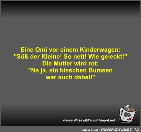 Eine Omi vor einem Kinderwagen Eine Omi vor einem Kinderwagen
