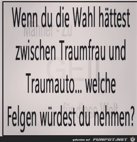 Traumauto oder Traumfrau