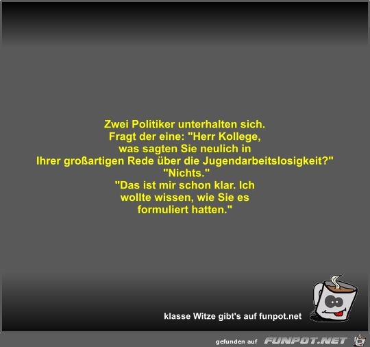 Zwei Politiker unterhalten sich Zwei Politiker unterhalten sich