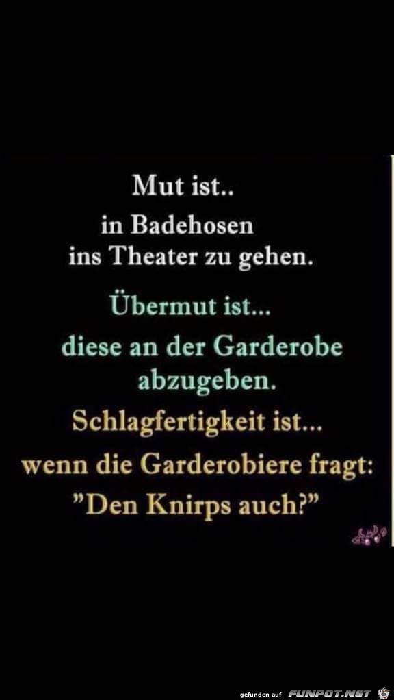Mut vs. Übermut Mut vs. Übermut