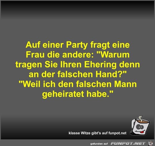 Auf einer Party fragt eine Frau die andere