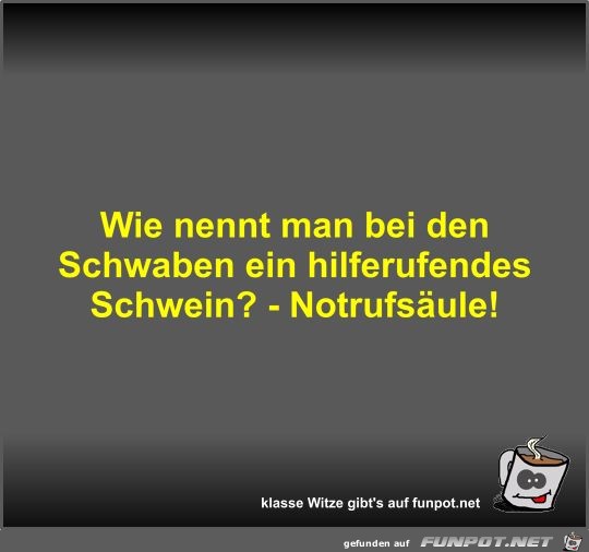 Wie nennt man bei den Schwaben ein hilferufendes Schwein?