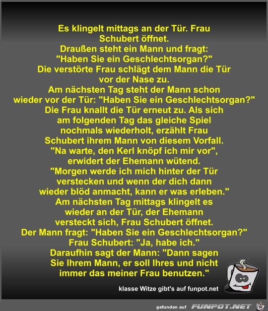 Es klingelt mittags an der Tür Es klingelt mittags an der Tür