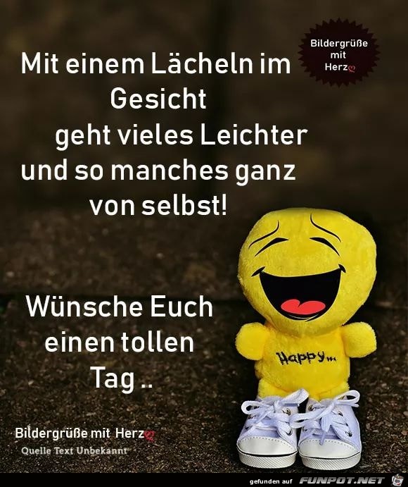 Mit einem Laecheln im Gesicht