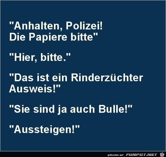 Die Papiere bitte Die Papiere bitte