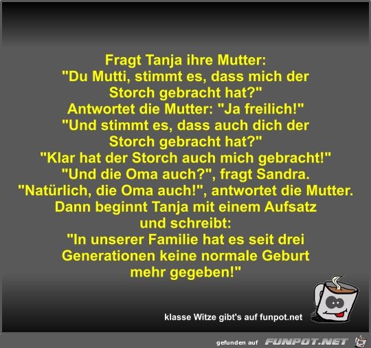 Fragt Tanja ihre Mutter Fragt Tanja ihre Mutter