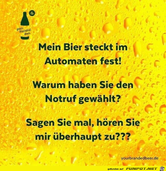 Mein Bier steckt im Automaten fest