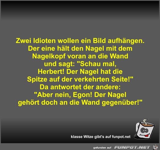 Zwei Idioten wollen ein Bild aufhängen Zwei Idioten wollen ein Bild aufhängen