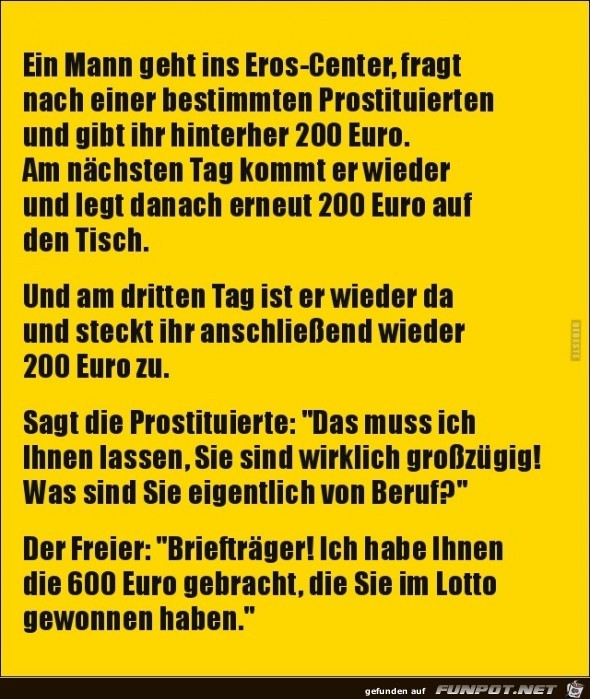 ein Mann geht ins Eros-Center.....