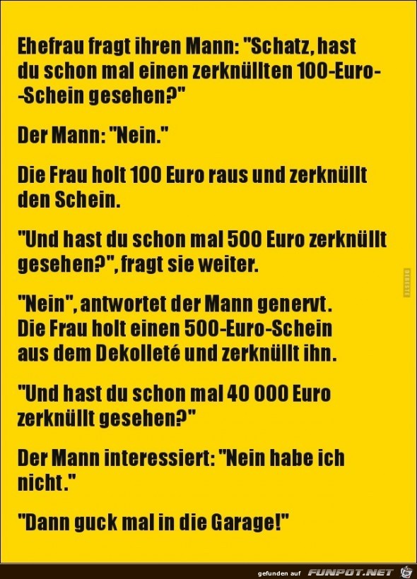 Ehefrau fragt ihren Mann:.... Ehefrau fragt ihren Mann:....
